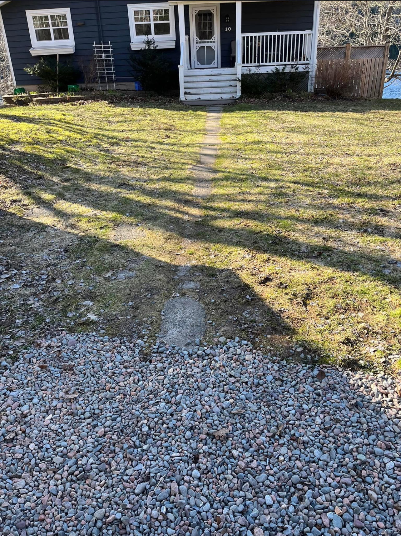 Unfinished outdoor area before hardscaping